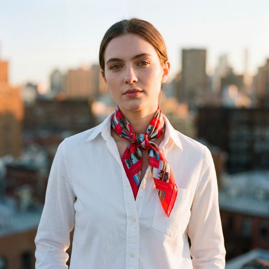 False Mirror Pattern Silk Scarf — Scarf