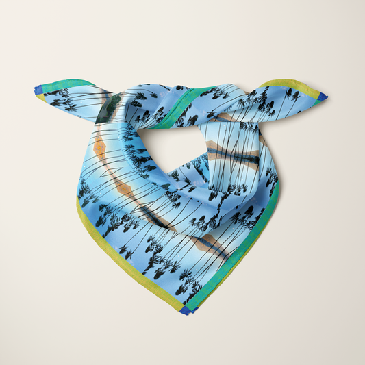 Haleakalā Moonrise—silk habotai scarf by Leeloo + Zohan—Square Scarf