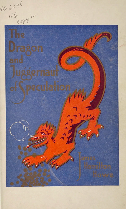 Vintage book cover of The Dragon and Juggernaut of Speculation, inspiration for Dragon Egg Adventure scarf by Leeloo + Zohan—Square Scarf