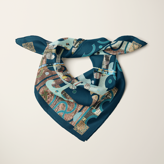 Egyptian P. Chrysler—silk habotai scarf by Leeloo + Zohan—Square Scarf