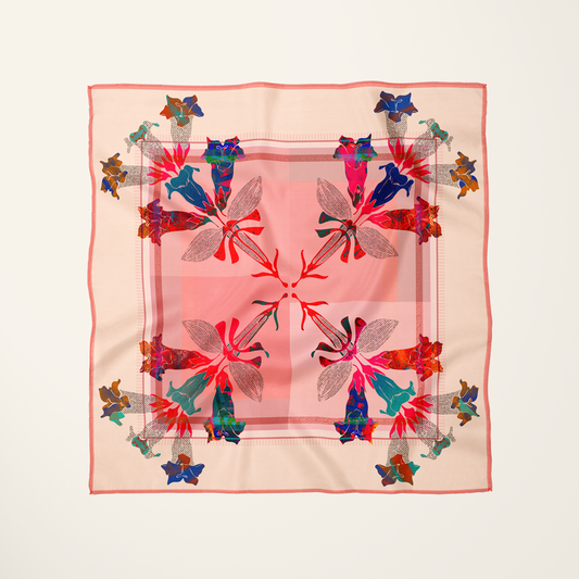 American Folk Art 1.4 silk scarf — folk art series—Journal