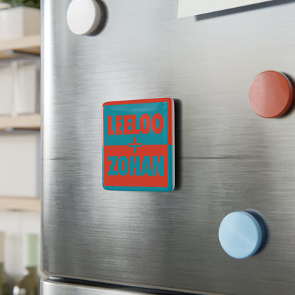 Blue & Red 2" Square Porcelain Magnet—porcelain magnet by Leeloo + Zohan