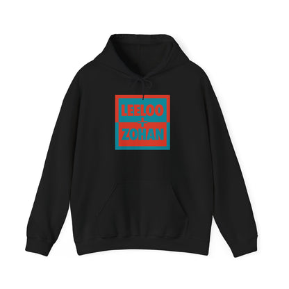 Leeloo + Zohan Graphic Hoodie–graphic hoodie with embroidered Leeloo + Zohan logo