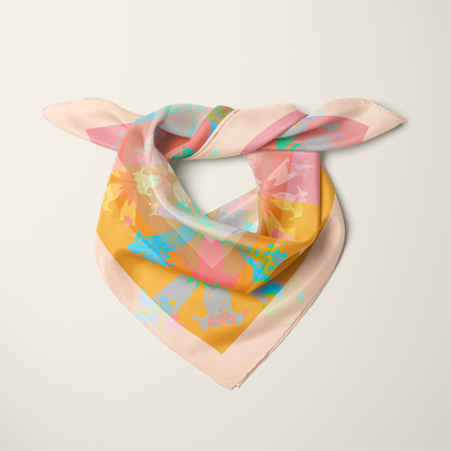 American Folk Art 1.1—silk habotai scarf by Leeloo + Zohan