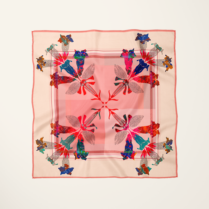 American Folk Art 1.4—silk habotai scarf by Leeloo + Zohan