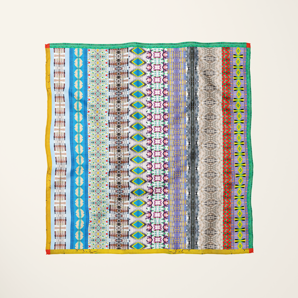 American Graffiti—silk habotai scarf by Leeloo + Zohan—Square Scarf