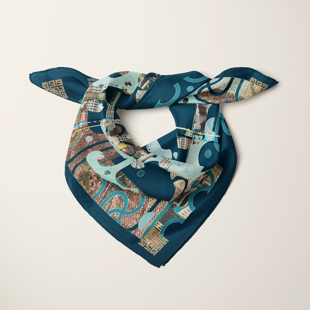 Egyptian P. Chrysler—silk habotai scarf by Leeloo + Zohan—Square Scarf