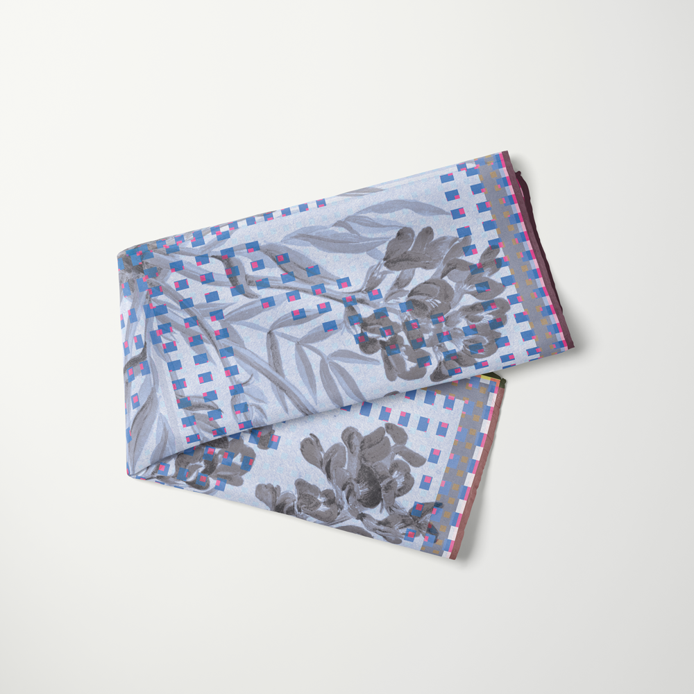 Flowers from The Mesa—silk habotai scarf by Leeloo + Zohan