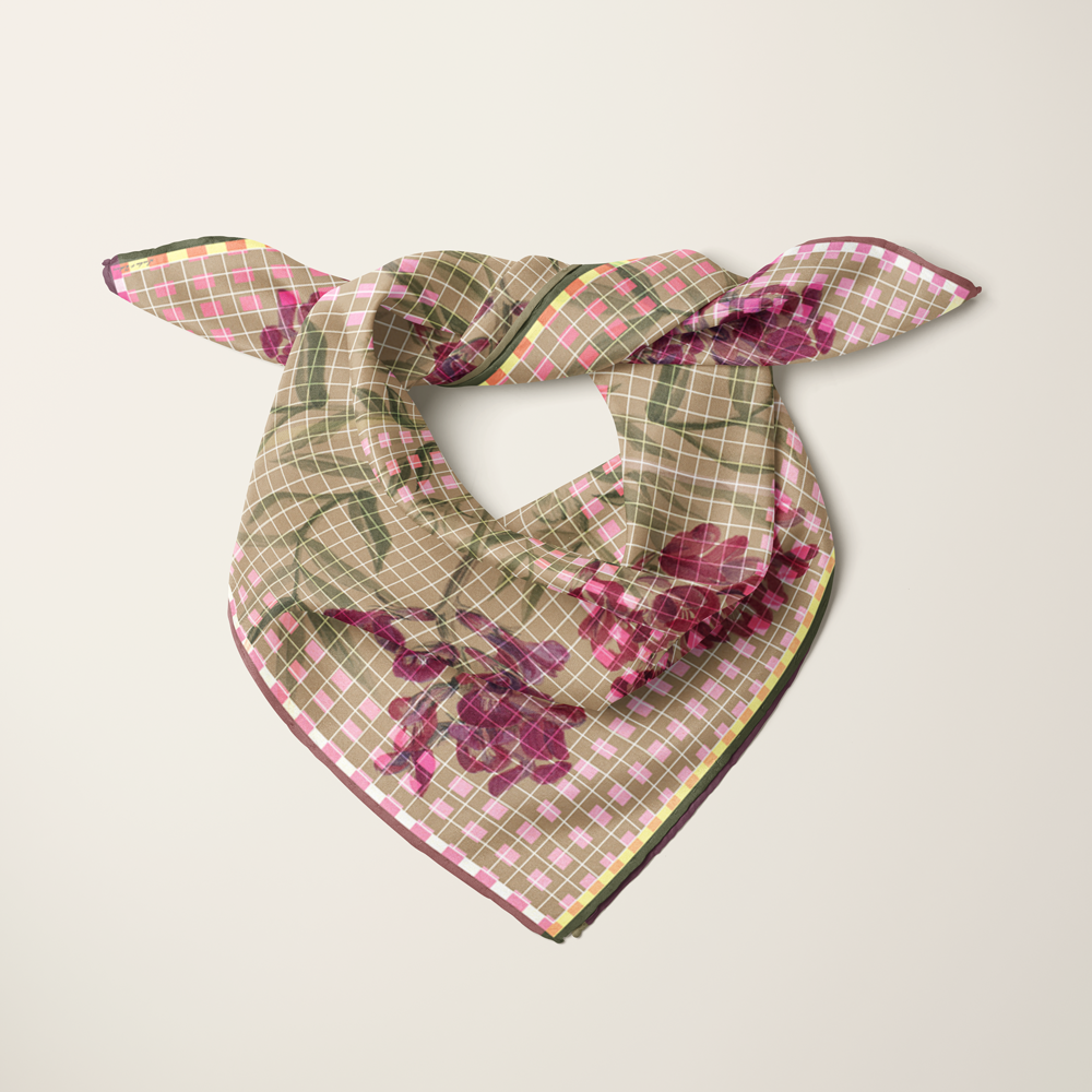 Flowers from The Mesa—silk habotai scarf by Leeloo + Zohan