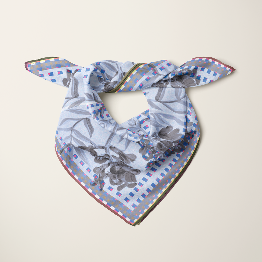 Flowers from The Mesa—silk habotai scarf by Leeloo + Zohan
