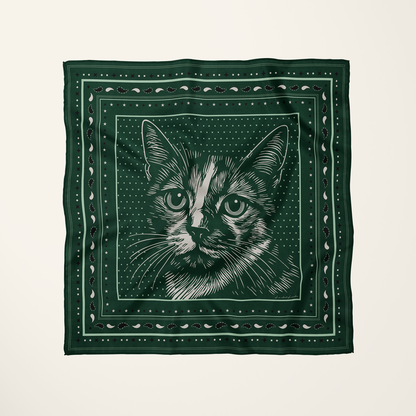 Le Chat Leeloo—silk habotai scarf by Leeloo + Zohan