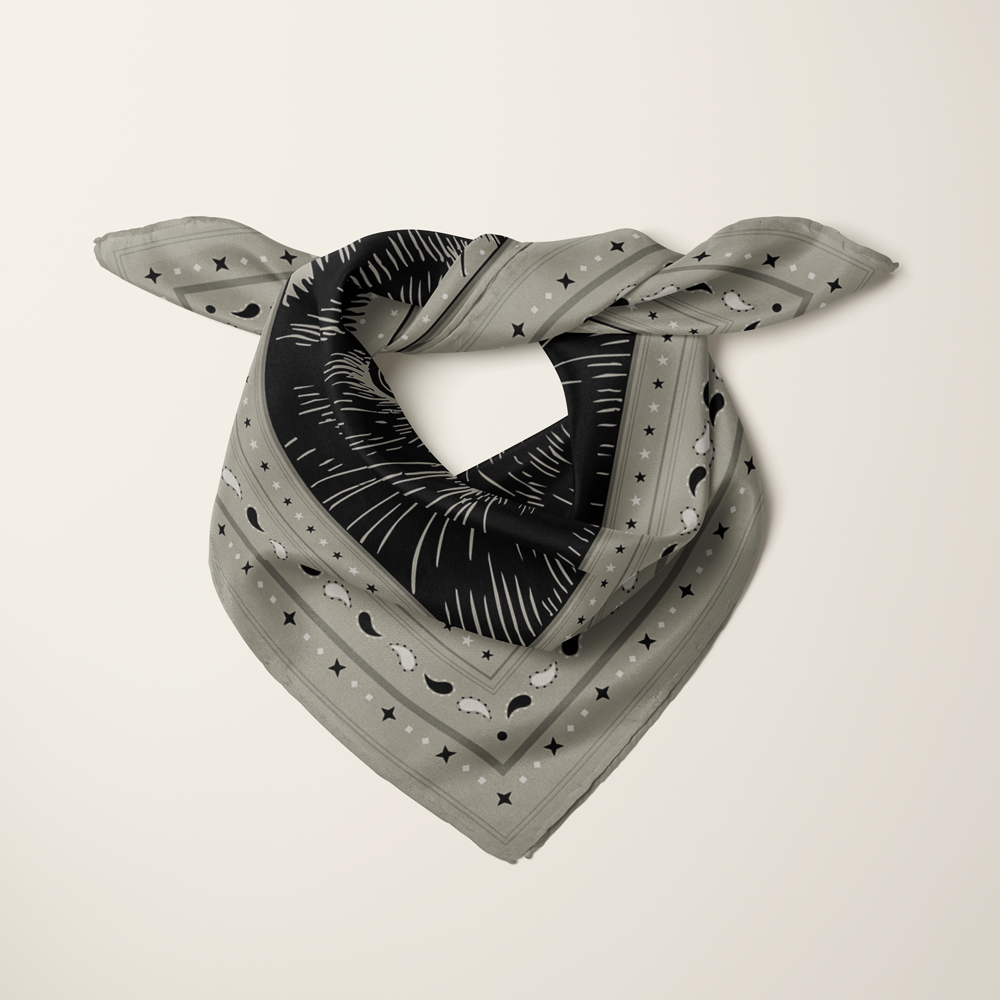 Le Chat Zohan—silk habotai scarf by Leeloo + Zohan