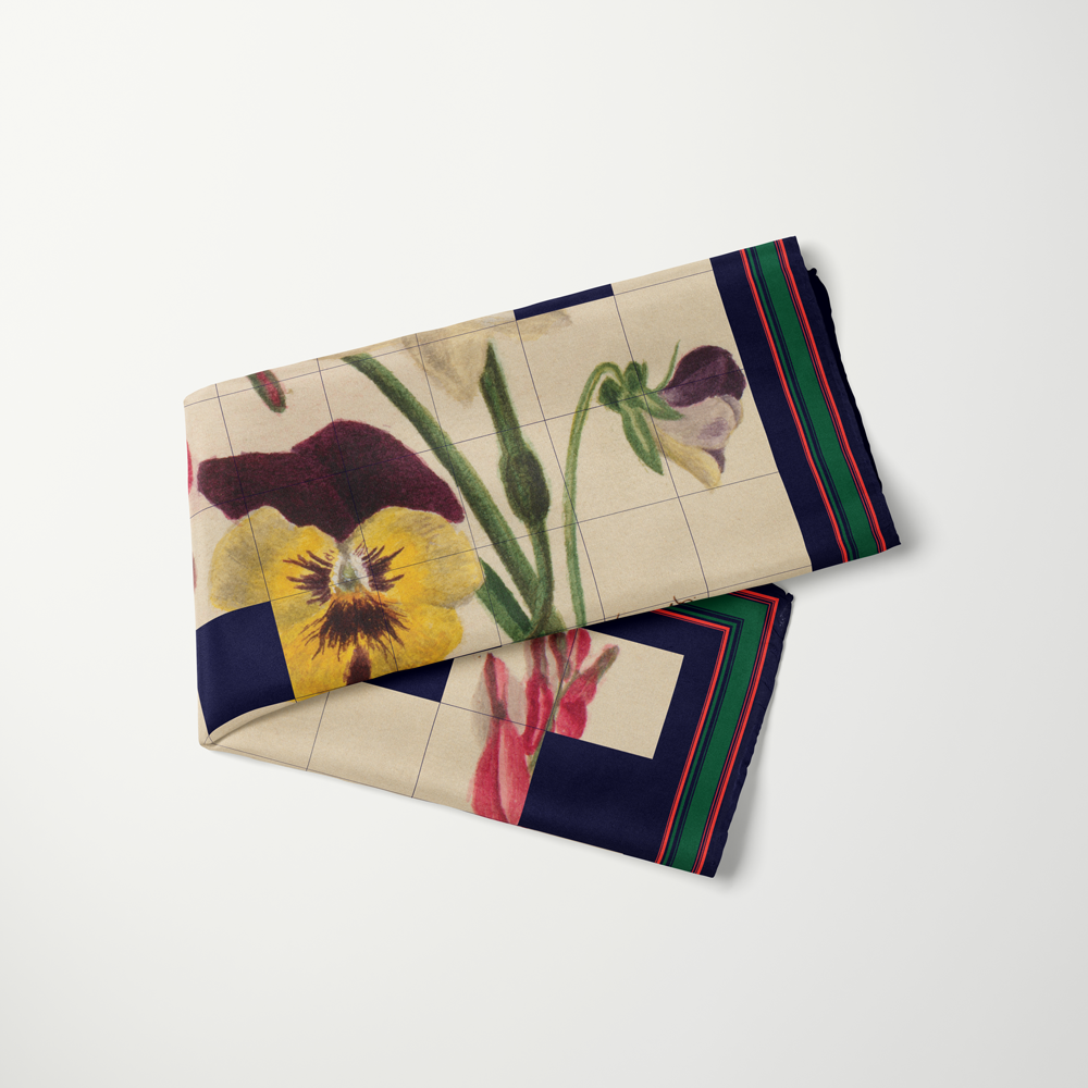 M.M.V. 5.11.1876—silk habotai scarf by Leeloo + Zohan