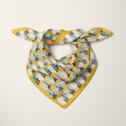 Manhattan Towers 1.0—silk habotai scarf by Leeloo + Zohan