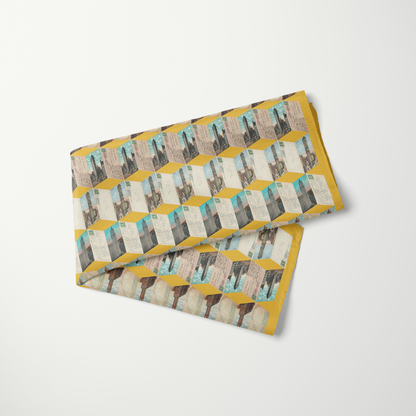 Manhattan Towers 1.0—silk habotai scarf by Leeloo + Zohan
