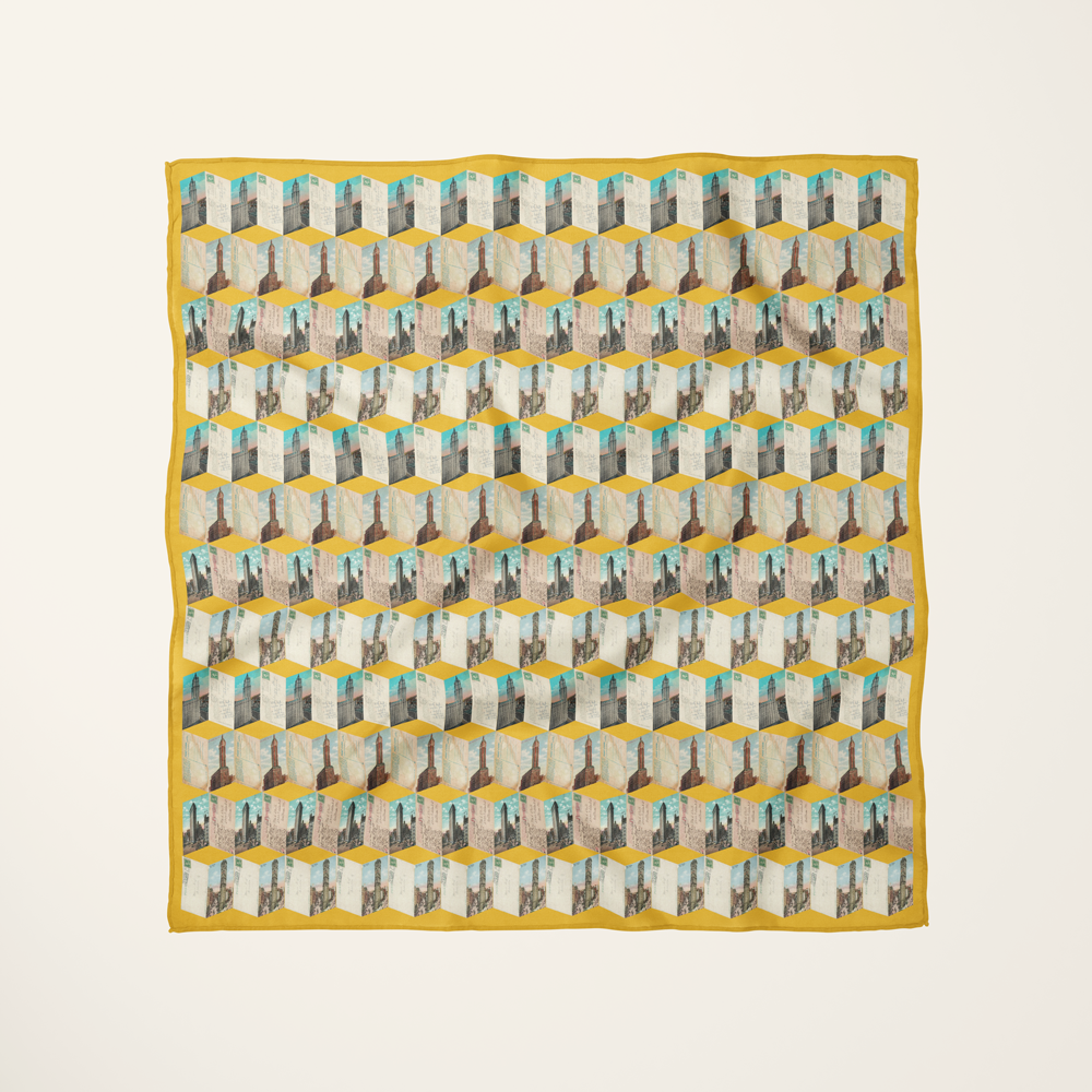 Manhattan Towers 1.0—silk habotai scarf by Leeloo + Zohan—Square Scarf
