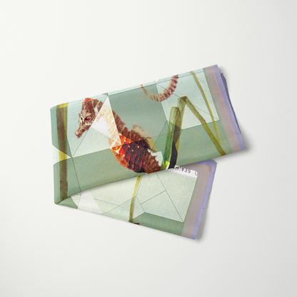 Sea-horse, New York Aquarium—silk habotai scarf by Leeloo + Zohan