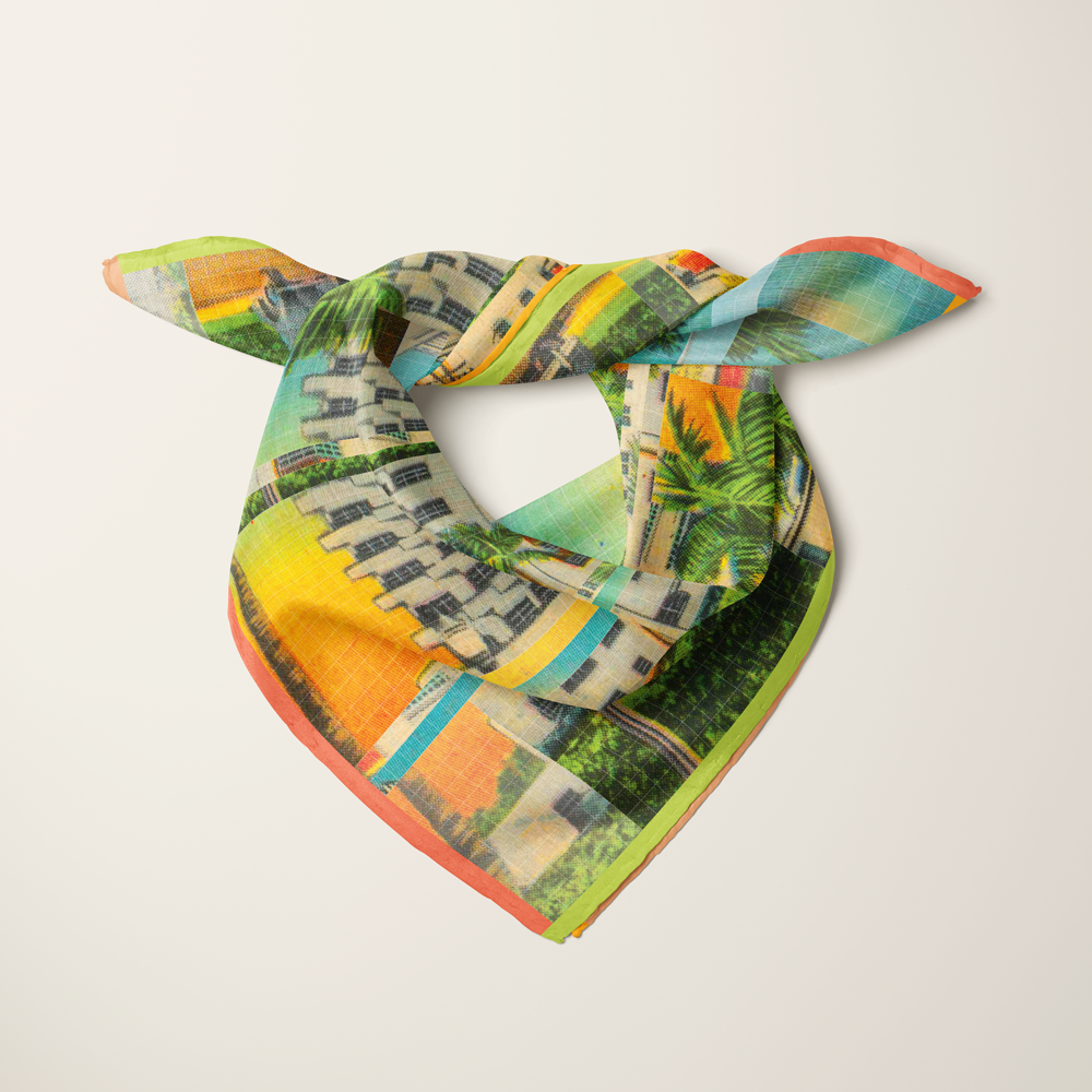 Shelborne Hotel, Miami—silk habotai scarf by Leeloo + Zohan—Square Scarf