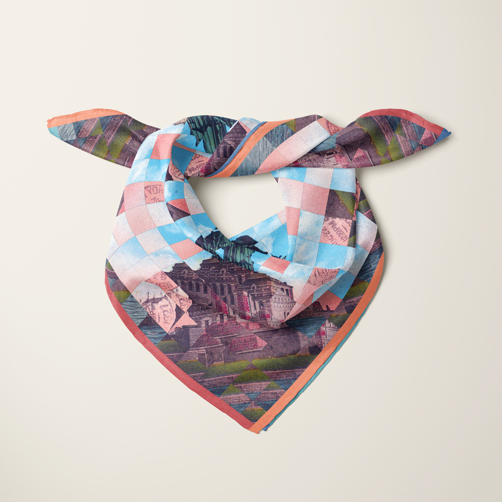 Statue of Liberty 1.2—silk habotai scarf by Leeloo + Zohan