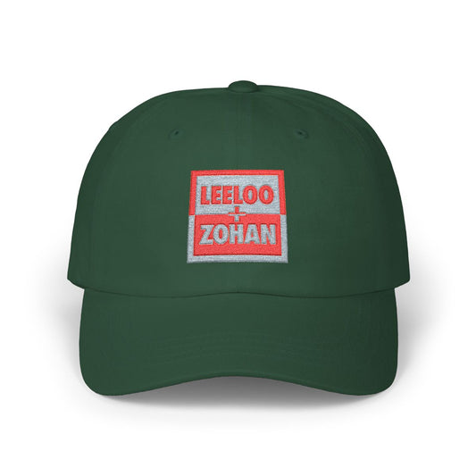 Leeloo + Zohan Classic Dad Cap in forest green with embroidered logo patch by Leeloo + Zohan—Hats