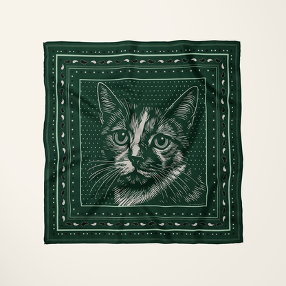 Le Chat Leeloo—silk habotai scarf by Leeloo + Zohan