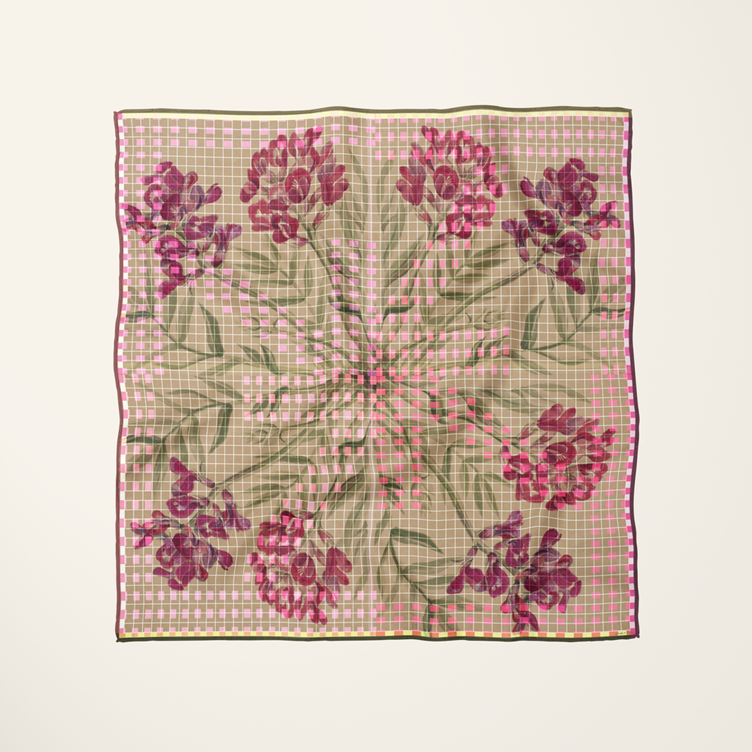 Flowers from The Mesa—silk habotai scarf by Leeloo + Zohan